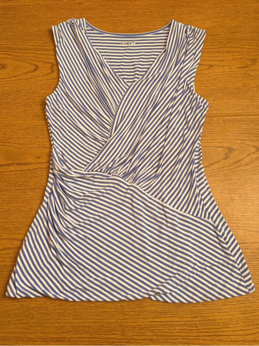 Apt. 9 Blue and White Striped Wrap Tank